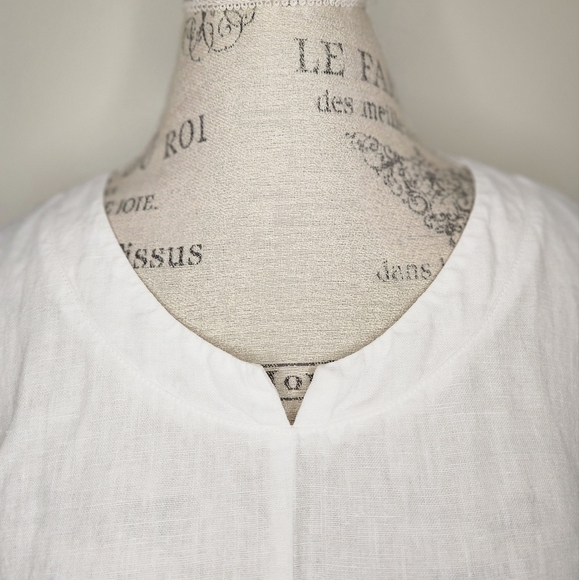 Toni T white linen tunic top - Picture 5 of 9